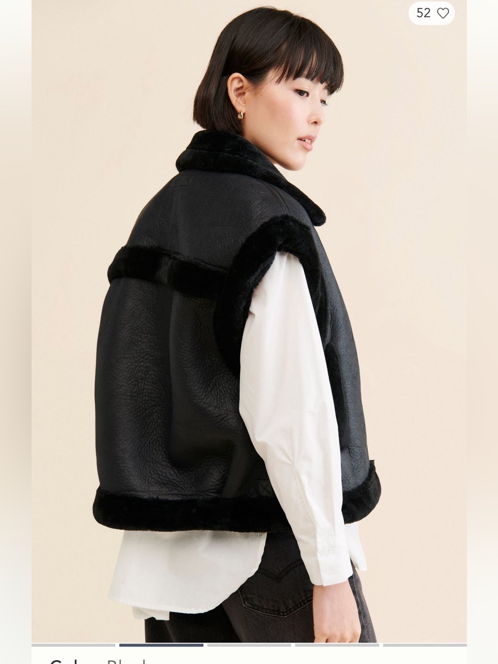 NEW BLANKNYC Vegan Leather Sherpa Oversized Black Vest Buckle Details Moto Sz S - Picture 5 of 12